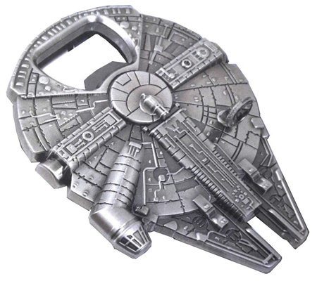 abridor de botellas con forma de halcon milenario